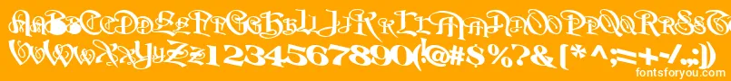 BeavertonplaceBold-Schriftart – Weiße Schriften auf orangefarbenem Hintergrund