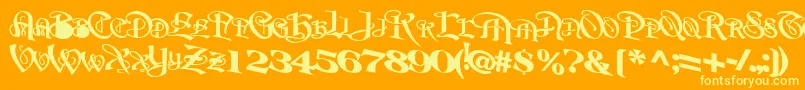 BeavertonplaceBold Font – Yellow Fonts on Orange Background