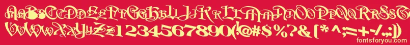 BeavertonplaceBold Font – Yellow Fonts on Red Background