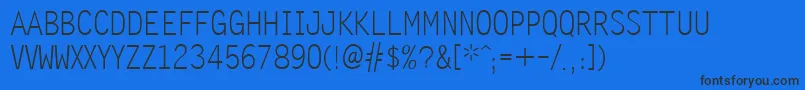 Шрифт Zomnk – чёрные шрифты на синем фоне