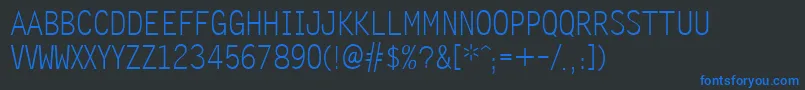 Zomnk Font – Blue Fonts on Black Background