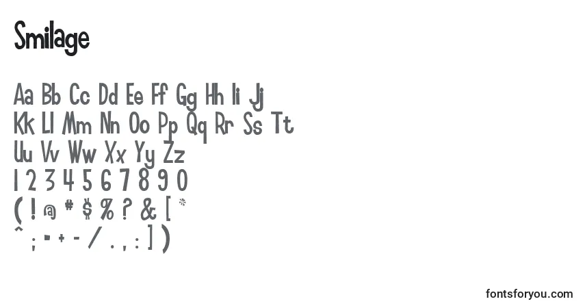 Шрифт Smilage – алфавит, цифры, специальные символы