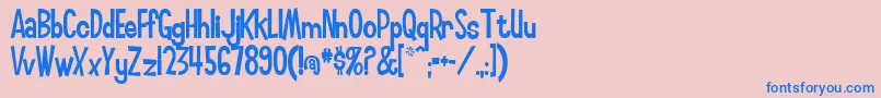 Smilage Font – Blue Fonts on Pink Background