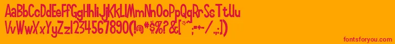 Smilage-Schriftart – Rote Schriften auf orangefarbenem Hintergrund