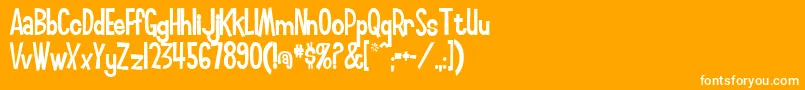 Smilage-Schriftart – Weiße Schriften auf orangefarbenem Hintergrund