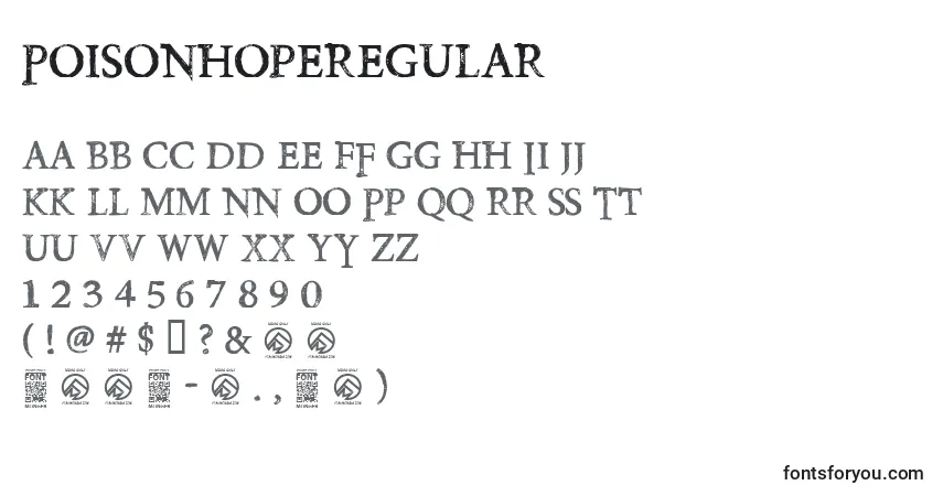 Czcionka PoisonhopeRegular (95138) – alfabet, cyfry, specjalne znaki