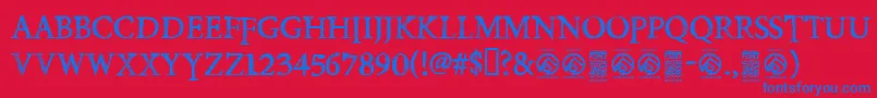 PoisonhopeRegular Font – Blue Fonts on Red Background