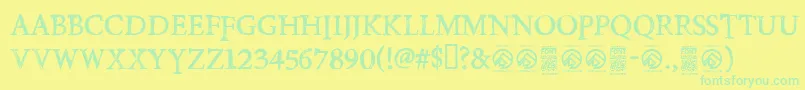 PoisonhopeRegular Font – Green Fonts on Yellow Background