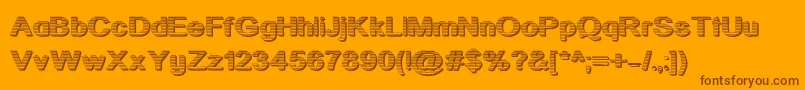 Acutatr-Schriftart – Braune Schriften auf orangefarbenem Hintergrund