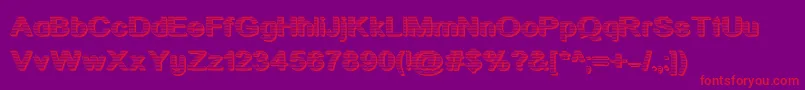 フォントAcutatr – 紫の背景に赤い文字