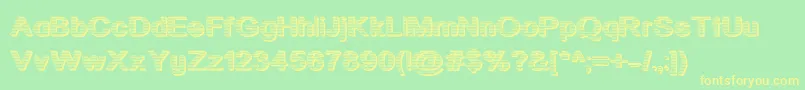 Acutatr Font – Yellow Fonts on Green Background