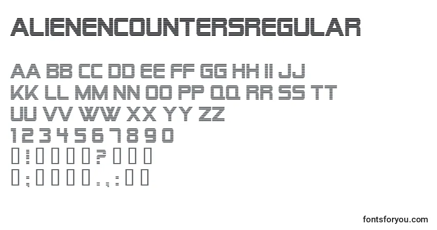 Шрифт AlienEncountersRegular – алфавит, цифры, специальные символы