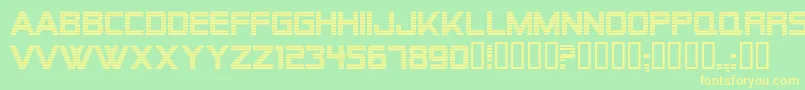 AlienEncountersRegular-fontti – keltaiset fontit vihreällä taustalla