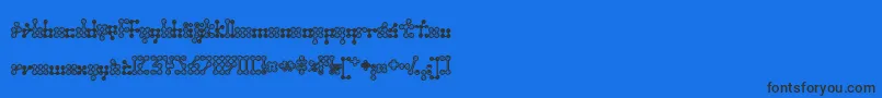 Wednesda-Schriftart – Schwarze Schriften auf blauem Hintergrund