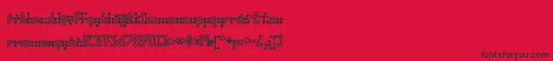 Wednesda-Schriftart – Schwarze Schriften auf rotem Hintergrund