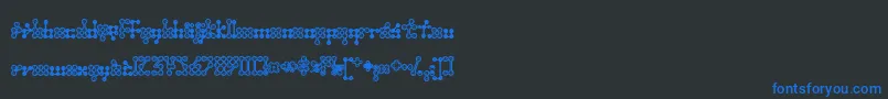 Wednesda-Schriftart – Blaue Schriften auf schwarzem Hintergrund