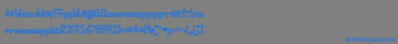 フォントWednesda – 灰色の背景に青い文字