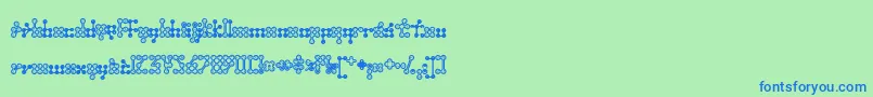 Wednesda Font – Blue Fonts on Green Background