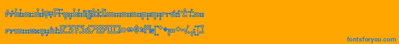 フォントWednesda – オレンジの背景に青い文字