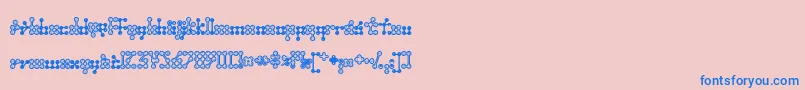 Wednesda-Schriftart – Blaue Schriften auf rosa Hintergrund