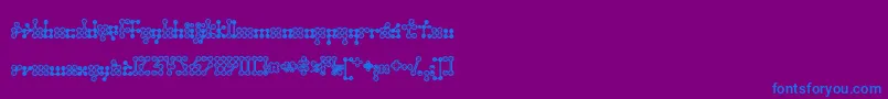 Wednesda-fontti – siniset fontit violetilla taustalla