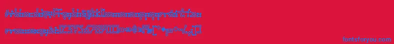 Wednesda Font – Blue Fonts on Red Background