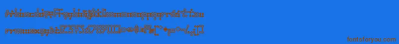 Czcionka Wednesda – brązowe czcionki na niebieskim tle