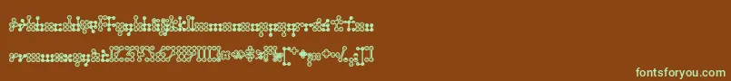 Wednesda-fontti – vihreät fontit ruskealla taustalla