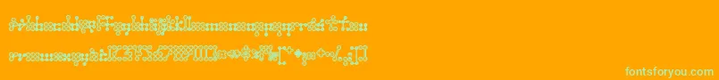 Wednesda Font – Green Fonts on Orange Background