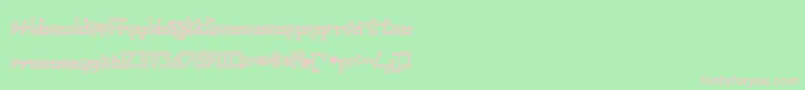 フォントWednesda – 緑の背景にピンクのフォント
