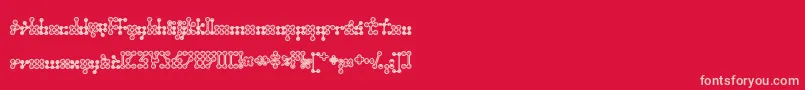 Wednesda-fontti – vaaleanpunaiset fontit punaisella taustalla