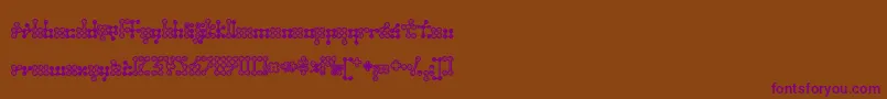 Wednesda-fontti – violetit fontit ruskealla taustalla
