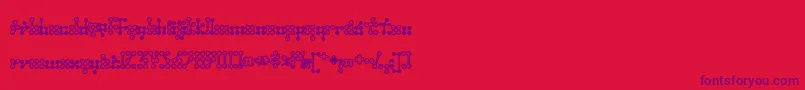 Wednesda-fontti – violetit fontit punaisella taustalla