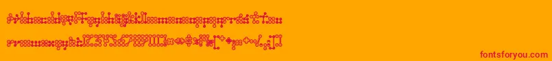 フォントWednesda – オレンジの背景に赤い文字