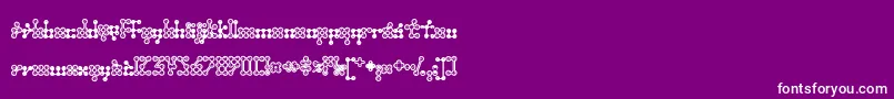 Wednesda-Schriftart – Weiße Schriften auf violettem Hintergrund