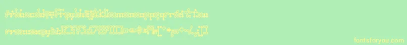Wednesda-Schriftart – Gelbe Schriften auf grünem Hintergrund