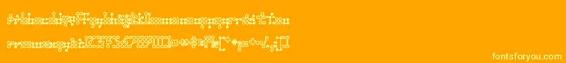 Wednesda-Schriftart – Gelbe Schriften auf orangefarbenem Hintergrund