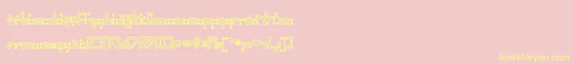 Wednesda-fontti – keltaiset fontit vaaleanpunaisella taustalla