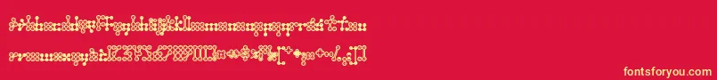 Wednesda-fontti – keltaiset fontit punaisella taustalla