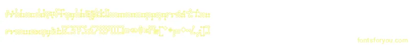フォントWednesda – 白い背景に黄色の文字
