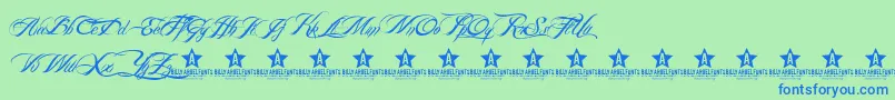 BillyArgelFont Font – Blue Fonts on Green Background