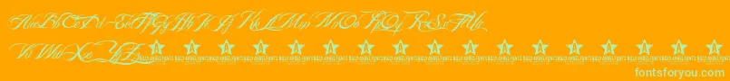 BillyArgelFont Font – Green Fonts on Orange Background