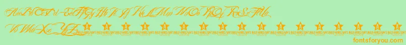 BillyArgelFont-Schriftart – Orangefarbene Schriften auf grünem Hintergrund
