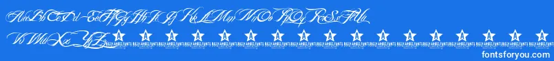 BillyArgelFont-Schriftart – Weiße Schriften auf blauem Hintergrund