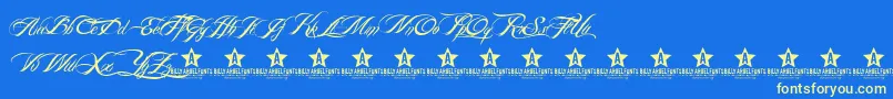 BillyArgelFont Font – Yellow Fonts on Blue Background