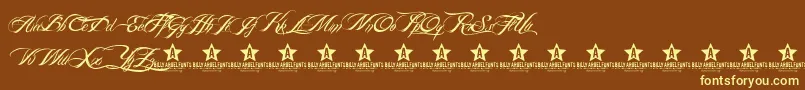 BillyArgelFont Font – Yellow Fonts on Brown Background