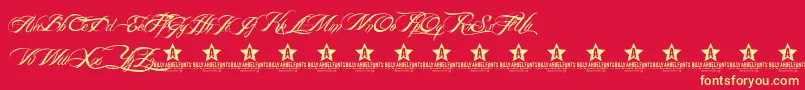 BillyArgelFont Font – Yellow Fonts on Red Background