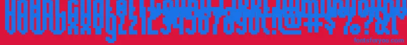 RelativityRegular-fontti – siniset fontit punaisella taustalla