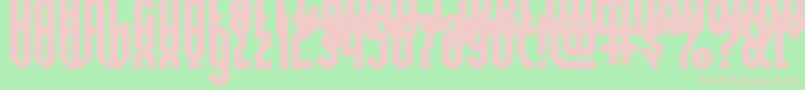 Czcionka RelativityRegular – różowe czcionki na zielonym tle