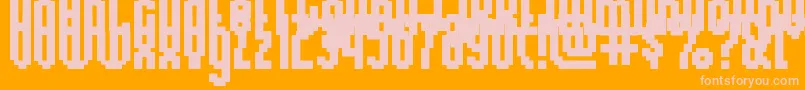 RelativityRegular-fontti – vaaleanpunaiset fontit oranssilla taustalla